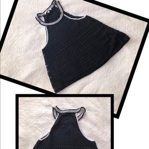 VS black crochet halter top